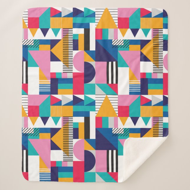 Seamless geometric pattern in modern abstract styl sherpa blanket (Front)