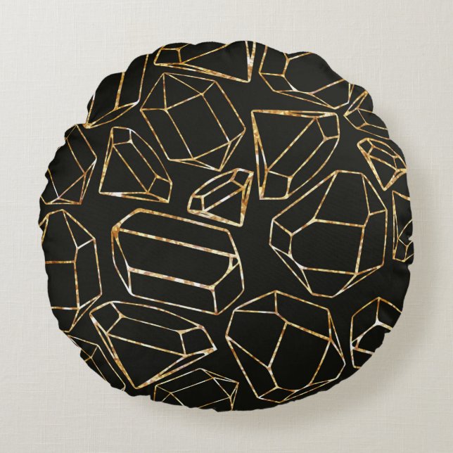 Seamless geometric pattern in retro 80s style. Pop Round Pillow (Front)