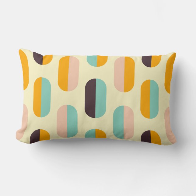 Seamless geometric pattern in retro vibes lumbar pillow (Front)