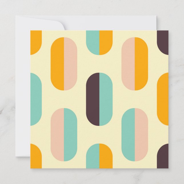 Seamless geometric pattern in retro vibes thank you card (Front)