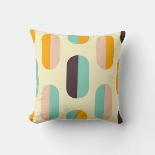 Seamless geometric pattern in retro vibes throw pillow
