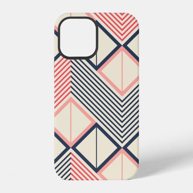 Seamless geometric pattern of horizontal zigzag in iPhone case (Back)