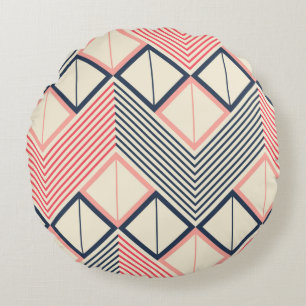 Seamless geometric pattern of horizontal zigzag in round pillow