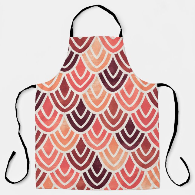 Seamless geometric pattern on paper texture apron (Front)