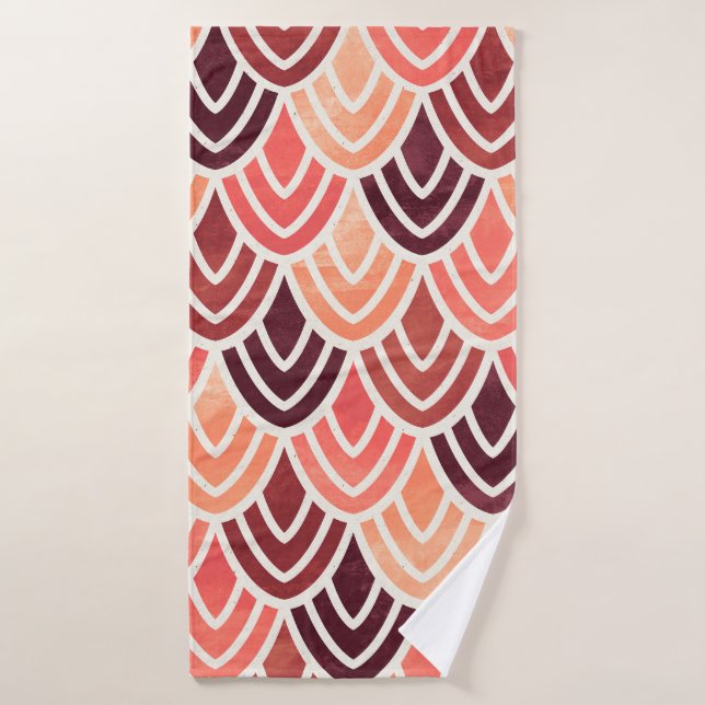 Seamless geometric pattern on paper texture bath towel (Bath Towel)