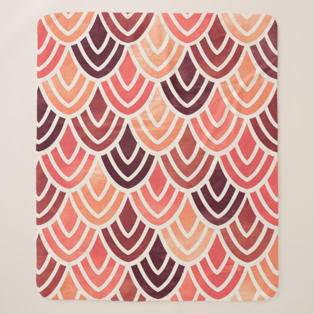 Seamless geometric pattern on paper texture sherpa blanket (Front)