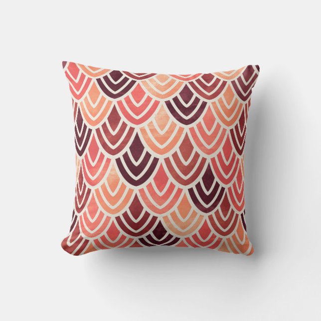Seamless geometric pattern on paper texture throw pillow (Front)