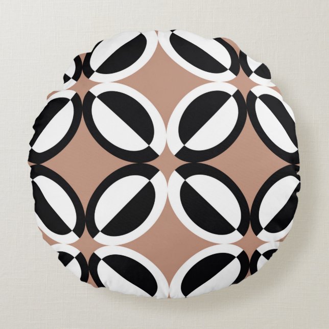 Seamless geometric pattern round pillow (Front)