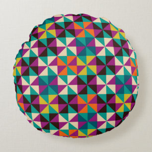 Seamless geometric pattern round pillow