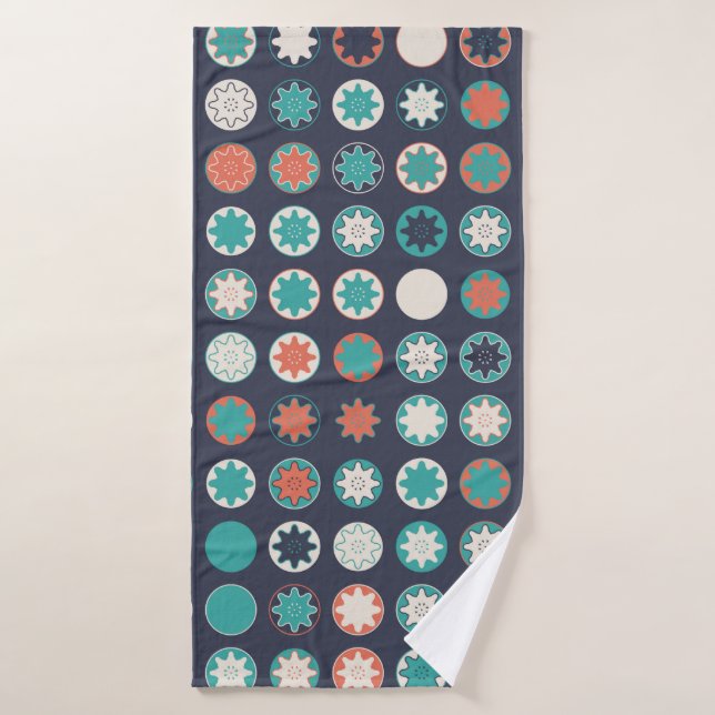 Seamless geometric pattern with coloured elements, bath towel (Bath Towel)