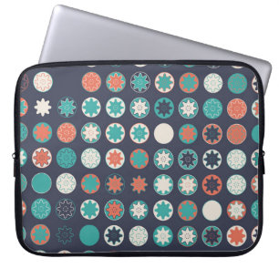 Seamless geometric pattern with coloured elements, laptop sleeve