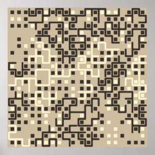 Seamless geometric pattern with coloured elements, poster