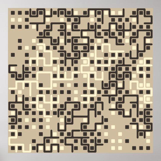 Seamless geometric pattern with coloured elements, poster (Front)