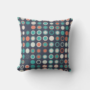 Seamless geometric pattern with coloured elements, throw pillow