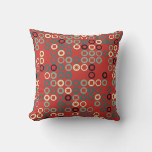 Seamless geometric pattern with coloured elements, throw pillow