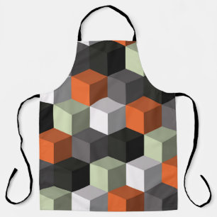 Seamless geometric pattern with cubes and volume apron