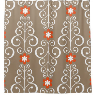 Seamless geometric pattern with flowers