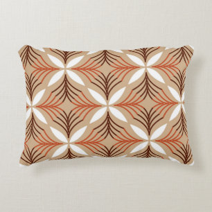 Seamless geometric pattern with flowers accent pillow