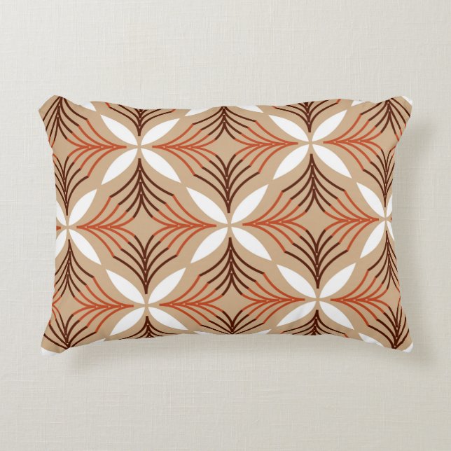 Seamless geometric pattern with flowers accent pillow (Front)