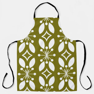 Seamless geometric pattern with flowers apron