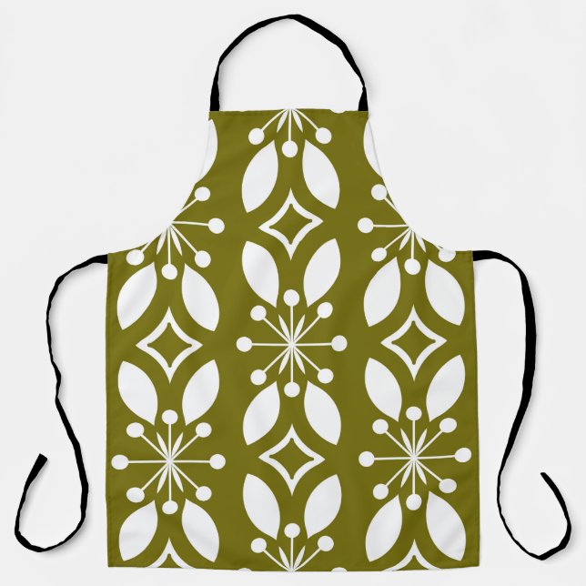 Seamless geometric pattern with flowers apron (Front)