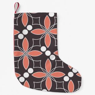 Seamless geometric pattern with flowers. art.  small christmas stocking