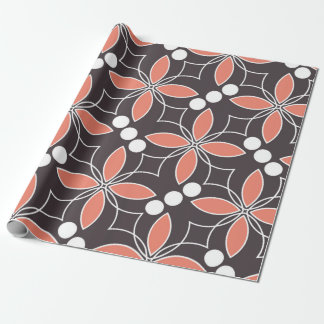 Seamless geometric pattern with flowers. art.  wrapping paper