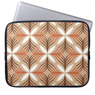 Seamless geometric pattern with flowers laptop sleeve
