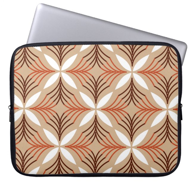 Seamless geometric pattern with flowers laptop sleeve (Front)