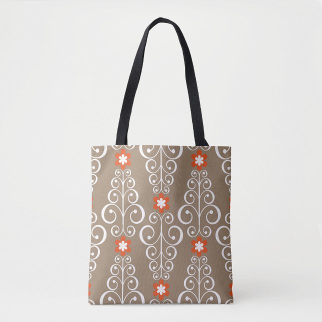 Seamless geometric pattern with flowers tote bag (Front)