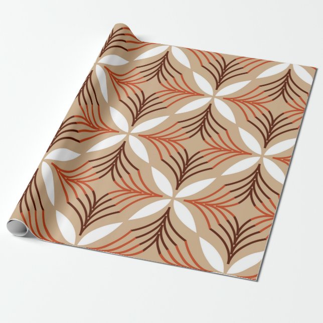 Seamless geometric pattern with flowers wrapping paper (Unrolled)