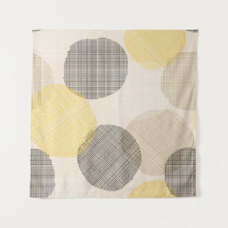 Seamless geometric pattern with pink circles tapestry