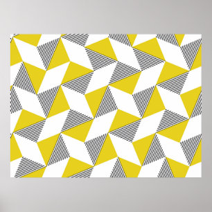Seamless geometric pattern with triangles, rhombu poster