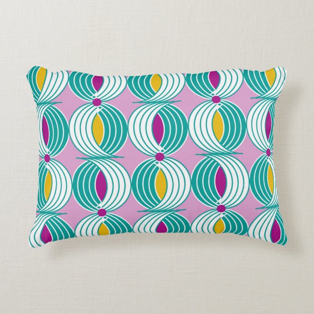 Seamless geometric pattern with wavy lines accent pillow (Front)