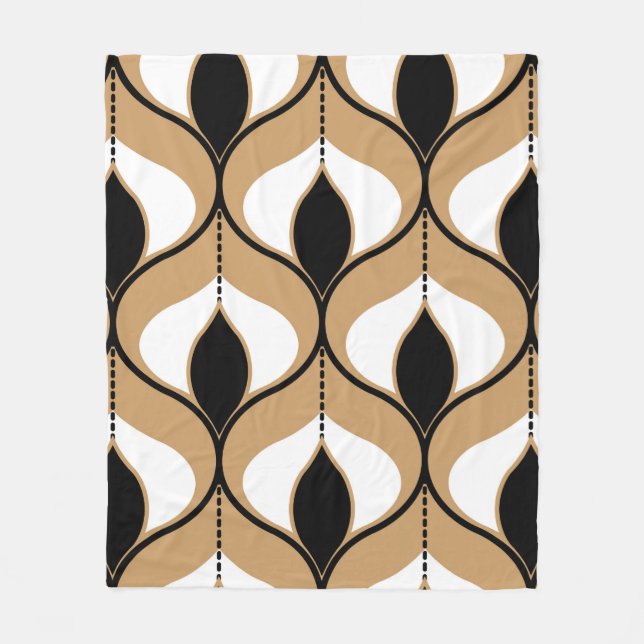 Seamless geometric pattern with wavy lines. art.  fleece blanket (Front)