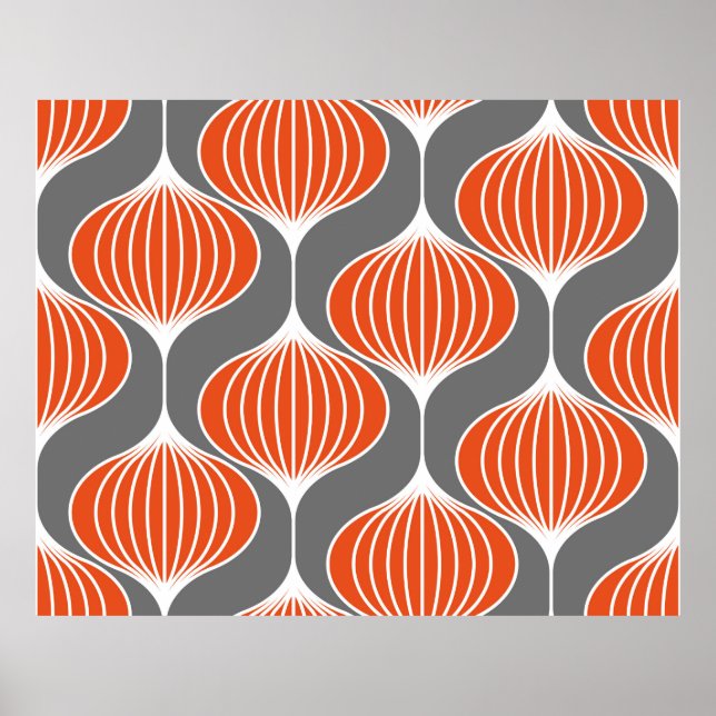 Seamless geometric pattern with wavy lines. art.  poster (Front)