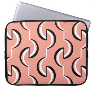 Seamless geometric pattern with wavy lines laptop sleeve