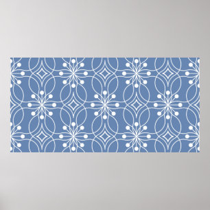 Seamless geometric pattern with wavy lines poster
