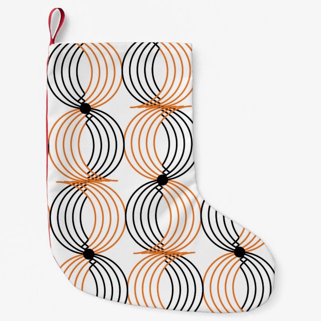 Seamless geometric pattern with wavy lines small christmas stocking (Front)
