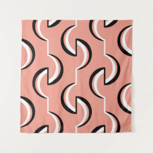 Seamless geometric pattern with wavy lines tapestry