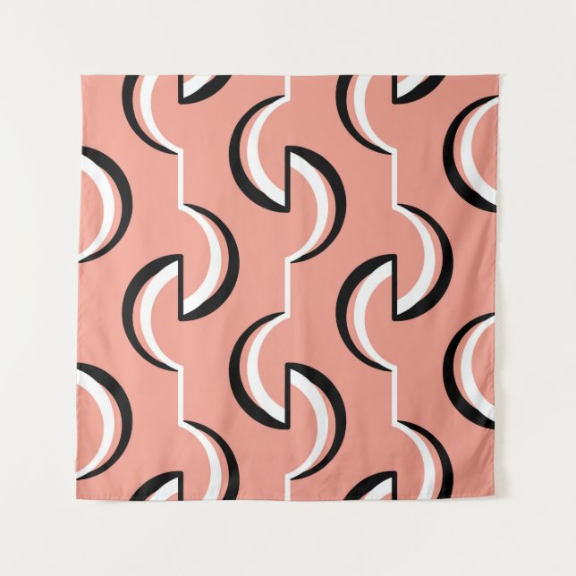 Seamless geometric pattern with wavy lines tapestry (Front)