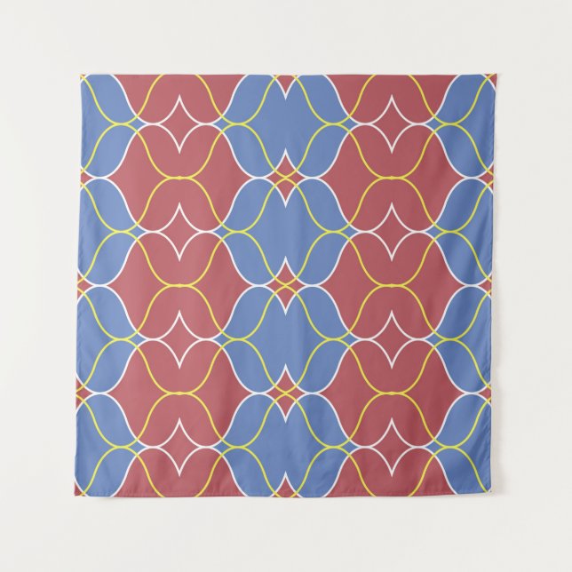 Seamless geometric pattern with wavy lines tapestry (Front)