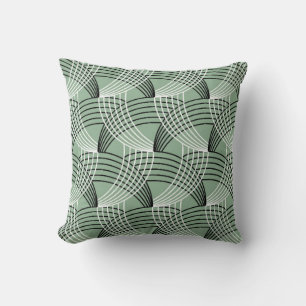 Seamless geometric pattern with wavy lines throw pillow