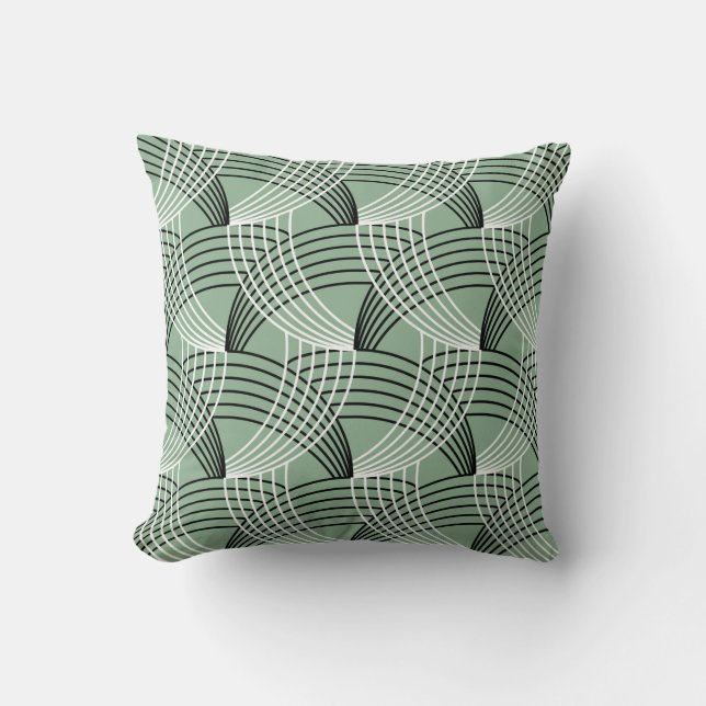 Seamless geometric pattern with wavy lines throw pillow (Front)