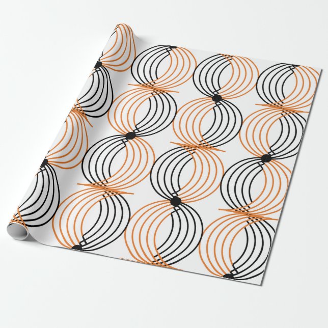 Seamless geometric pattern with wavy lines wrapping paper (Unrolled)