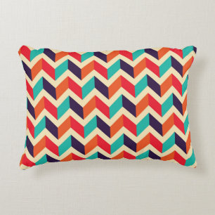 Seamless geometric pattern with zigzags background accent pillow