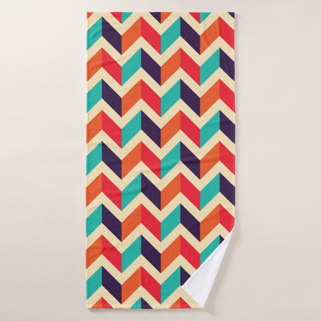 Seamless geometric pattern with zigzags background bath towel (Bath Towel)