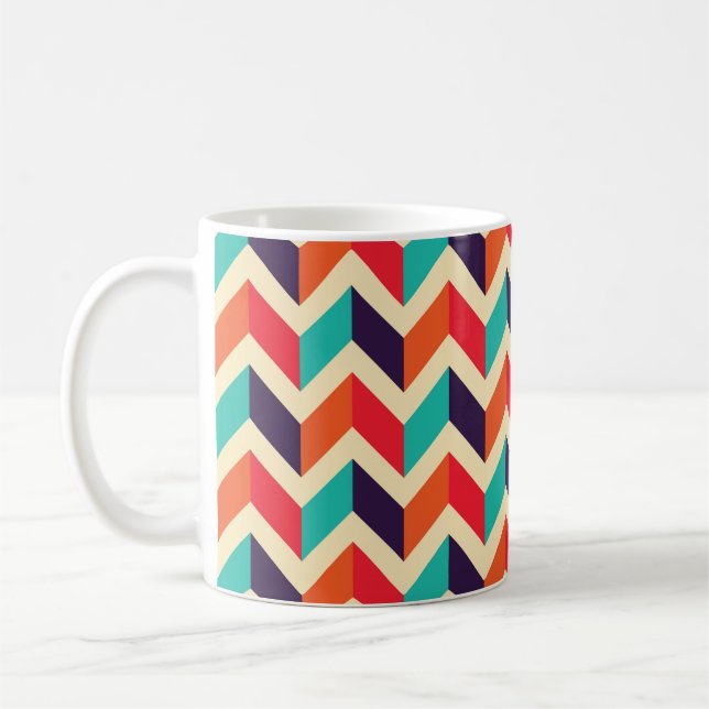 Seamless geometric pattern with zigzags background coffee mug (Left)