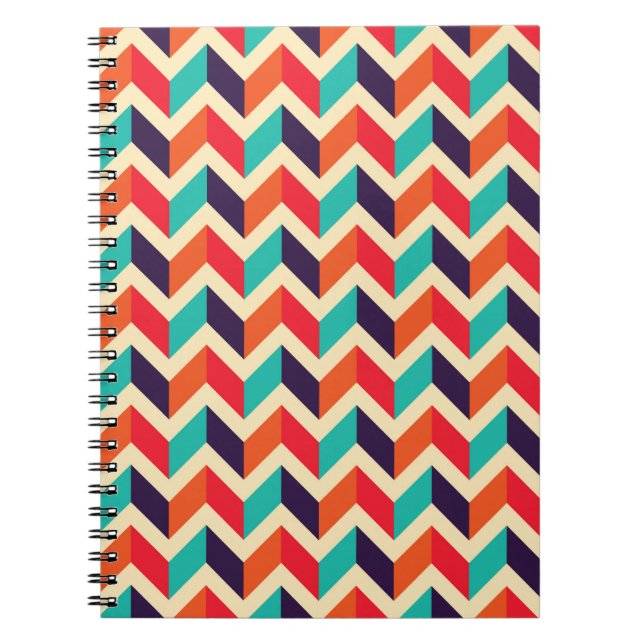 Seamless geometric pattern with zigzags background notebook (Front)