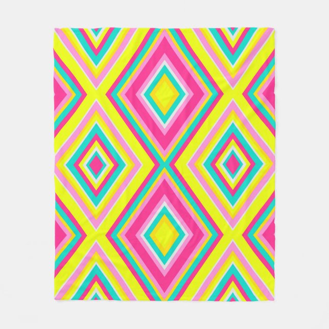 Seamless geometric rhombus shapes modern trendy de fleece blanket (Front)